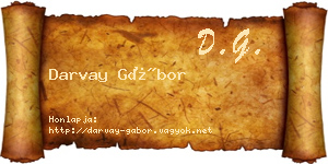 Darvay Gábor névjegykártya